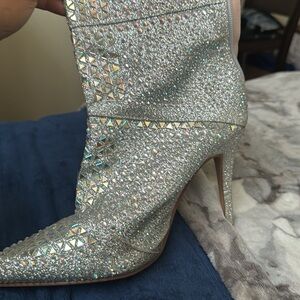 Elegant Silver Studded Women's Boots